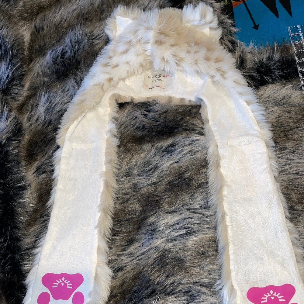 Spirithood Kids snow Leopard Hooded Skarf